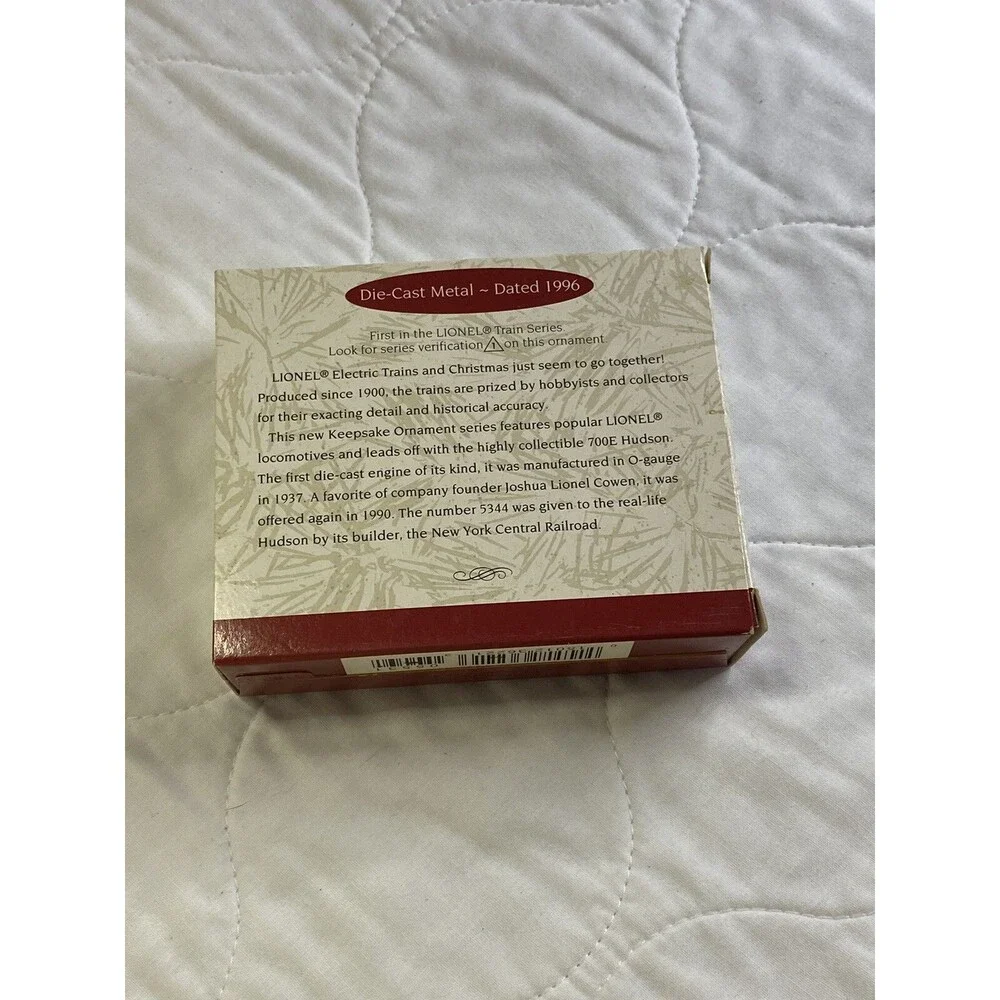Hallmark Christmas Ornament Lionel 700E Hudson Steam Locomotive Train 1996 NIB